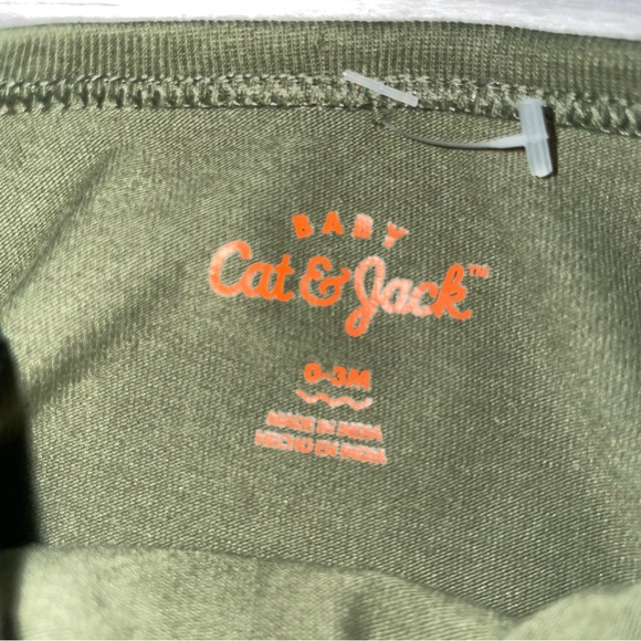 Cat & Jack Boys One-Piece Outfit 0–3M Hello Fall Green - Picture 3 of 3